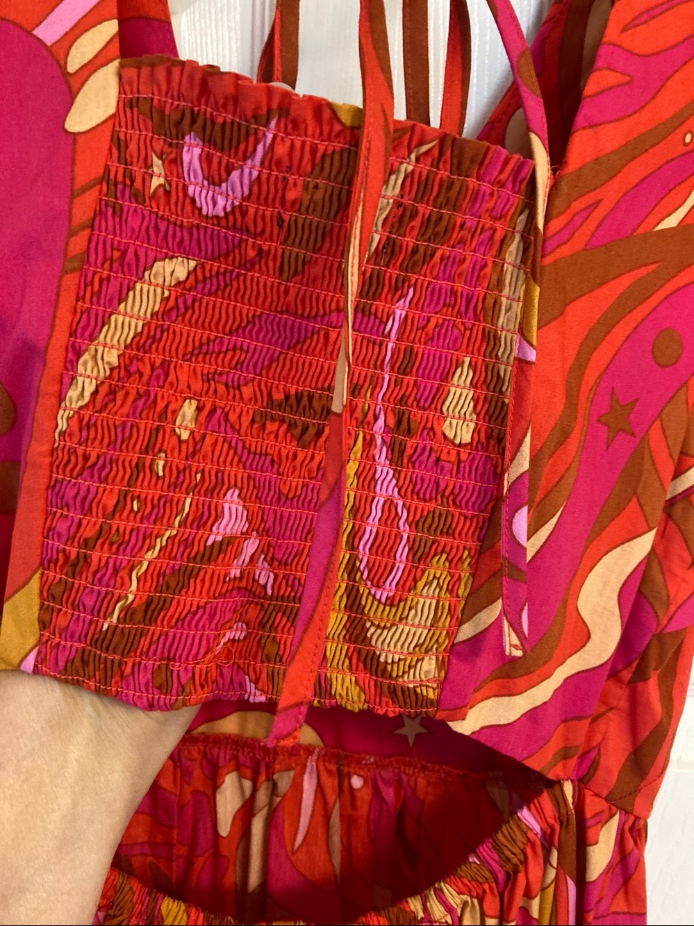 1.State Peasant Maxi Dress: Open Back - Picture 4 of 9